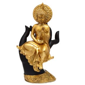 Figurine Bouddha Thailandais Doré sur Main Figurine Bouddha Thailandais Doré sur Main