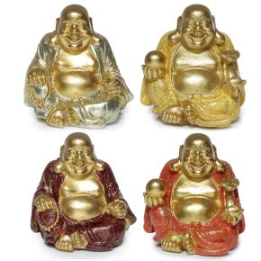 Figurine Mini Bouddha Chinois Porte-bonheur Pailleté 6cm Figurine Mini Bouddha Chinois Porte-bonheur Pailleté 6cm