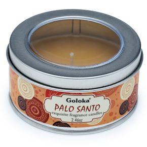 Bougie à la Cire de Soja dans Boîte en Etain Goloka - Palo Santo Bougie à la Cire de Soja dans Boîte en Etain Goloka - Palo Santo
