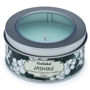 Bougie à la Cire de Soja dans Boîte en Etain Goloka - Jasmin Bougie à la Cire de Soja dans Boîte en Etain Goloka - Jasmin
