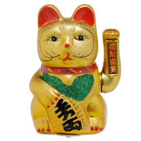 Maneki Neko Chat porte bonheur, Eyes Open 21cm Maneki Neko Chat porte bonheur, Eyes Open 21cm