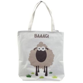 Sac en Coton avec Doublure & Fermeture Eclair - Mouton Sac en Coton avec Doublure & Fermeture Eclair - Mouton