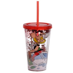 Verre PVC Double Paroi 500ml avec Paille & Couvercle Astérix Verre PVC Double Paroi 500ml avec Paille & Couvercle Astérix