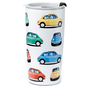 Tasse Thermique Isolée en Acier Inoxydable 500ml Fiat 500 - Voiture Rétro Tasse Thermique Isolée en Acier Inoxydable 500ml Fiat 500 - Voiture Rétro
