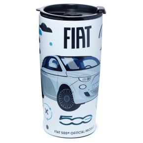 Tasse Thermique Isolée en Acier Inoxydable 500ml Fiat 500 E - Voiture Rétro Tasse Thermique Isolée en Acier Inoxydable 500ml Fiat 500 E - Voiture Rétro