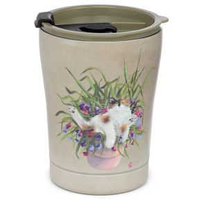 Tasse Thermique Isolée en Acier Inoxydable 300ml Kim Haskins - Chat dans Pot de Fleurs Tasse Thermique Isolée en Acier Inoxydable 300ml Kim Haskins - Chat dans Pot de Fleurs