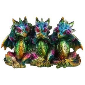 Figurine Métallique - Dragon Iridescent Trois Sens Figurine Métallique - Dragon Iridescent Trois Sens