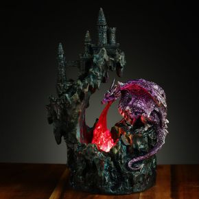 Figurine LED Dark Legends - Dragon Cracheur de Feu sur Falaise Figurine LED Dark Legends - Dragon Cracheur de Feu sur Falaise