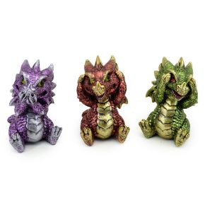 Lot de 3 Figurines Elements - Bébés Dragons 3 Sens Lot de 3 Figurines Elements - Bébés Dragons 3 Sens