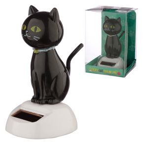 Figurine Solaire - Chat Noir Porte Chance Figurine Solaire - Chat Noir Porte Chance