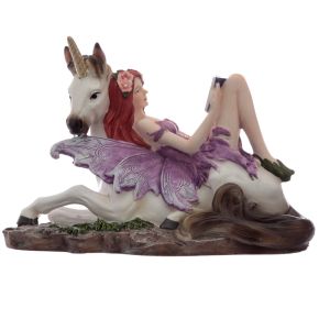 Figurine Fée - Fleur d'Eté avec Licorne Figurine Fée - Fleur d'Eté avec Licorne