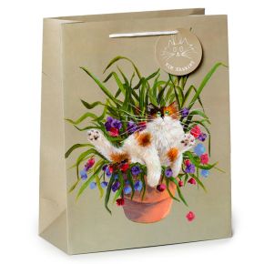Sac Cadeau Kim Haskins - Chat dans Pot de Fleurs (Grand) Sac Cadeau Kim Haskins - Chat dans Pot de Fleurs (Grand)