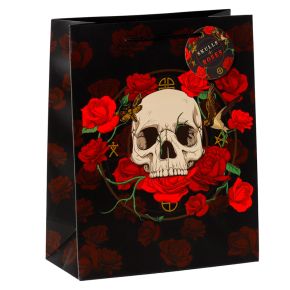 Sac Cadeau Skulls and Roses - Crânes & Roses Rouges (Grand) Sac Cadeau Skulls and Roses - Crânes & Roses Rouges (Grand)