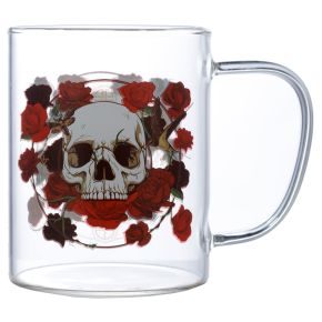 Mug en Verre Skull & Roses - Crâne Mug en Verre Skull & Roses - Crâne