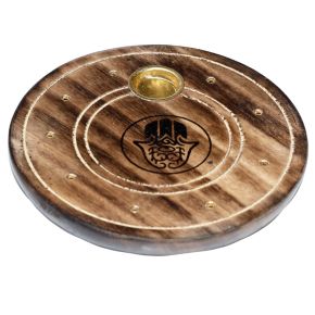 Porte-encens Attrape-cendre Bois de Manguier pour Cônes et Bâtons d'Encens - La Khamsa Main de Fatma Porte-encens Attrape-cendre Bois de Manguier pour Cônes et Bâtons d'Encens - La Khamsa Main de Fatma