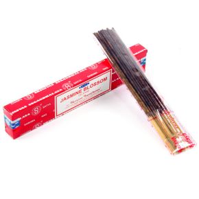 12 Bâtons Encens Satya Nag Champa 15g, Jasmine, Rouge 12 Bâtons Encens Satya Nag Champa 15g, Jasmine, Rouge