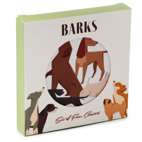 Lot de 4 Dessous de Verre en liège Barks - Chiens Lot de 4 Dessous de Verre en liège Barks - Chiens