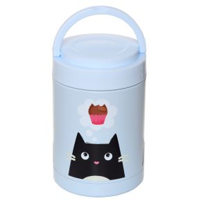 Pot à Collation Isolé ou Boîte Repas en Acier Inoxydable 500ml Feline Fine - Chat Pot à Collation Isolé ou Boîte Repas en Acier Inoxydable 500ml Feline Fine - Chat