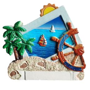 Aimant Souvenir Impression 3D Bord de Mer - Palmier et Barre de Bâteau Aimant Souvenir Impression 3D Bord de Mer - Palmier et Barre de Bâteau