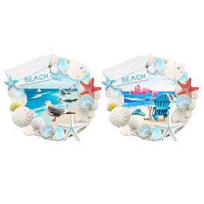 Aimant Souvenir 3D Bord de Mer - Cadre Coquillages Bleus Aimant Souvenir 3D Bord de Mer - Cadre Coquillages Bleus