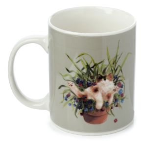 Mug en Porcelaine Kim Haskins - Chat dans Pot à Plante Vert Mug en Porcelaine Kim Haskins - Chat dans Pot à Plante Vert