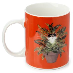 Mug en Porcelaine Kim Haskins - Chat dans Pot à Plante Rouge Mug en Porcelaine Kim Haskins - Chat dans Pot à Plante Rouge