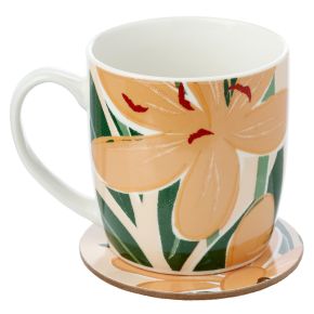 Ensemble Mug Porcelaine & Dessous de Verre Florens Hesperantha - Fleurs Lis des Cafres Ensemble Mug Porcelaine & Dessous de Verre Florens Hesperantha - Fleurs Lis des Cafres
