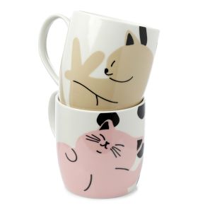 Ensemble 2 Mugs Porcelaine Cat's Life - Chat Ensemble 2 Mugs Porcelaine Cat's Life - Chat