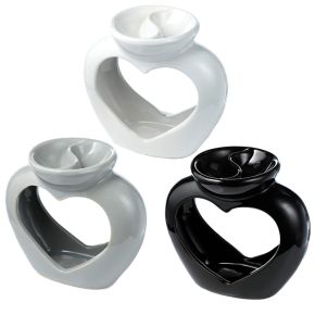 Brûleur à Huile & Fondant de Cire en Céramique - Cœur avec Séparateur de Parfums Brûleur à Huile & Fondant de Cire en Céramique - Cœur avec Séparateur de Parfums