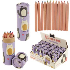Pot à Crayons & Crayons de Couleur Feline Fine - Chat Pot à Crayons & Crayons de Couleur Feline Fine - Chat