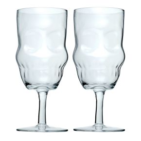Lot de 2 Verres à Vin en Verre - Crâne Lot de 2 Verres à Vin en Verre - Crâne