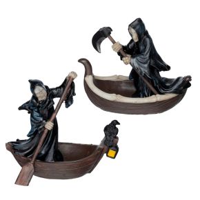 Figurine Ornement la Grande Faucheuse sur Barque Figurine Ornement la Grande Faucheuse sur Barque