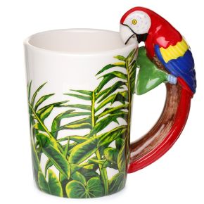 Mug avec anse perroquet - Design jungle Mug avec anse perroquet - Design jungle