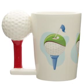 Mug à Anse Décorée - Tee & Balle de Golf Mug à Anse Décorée - Tee & Balle de Golf