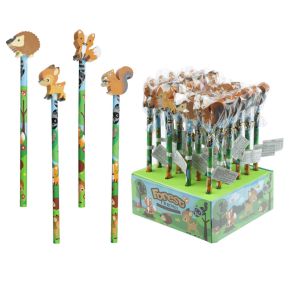 Crayon avec Embout Gomme - Animaux de la forêt Crayon avec Embout Gomme - Animaux de la forêt