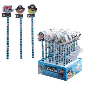 Crayon avec Embout Gomme - Aye Aye Capitaine Pirate Crayon avec Embout Gomme - Aye Aye Capitaine Pirate